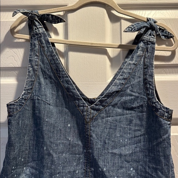 Anthropologie Pilcro Denim Tie Strap Swing Tank Top 4 Button Back Boho - Picture 5 of 9